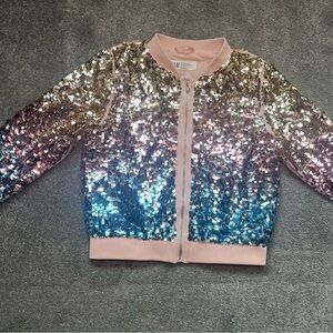 H&M Sequin Bomber Jacket - Girls Size 6-7Y
